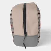 Aztec Rust Cream Brown Gray Mixed Motifs Muster Waschbeutel (Rechts)