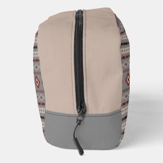 Aztec Rust Cream Brown Gray Mixed Motifs Muster Waschbeutel (Rechts)