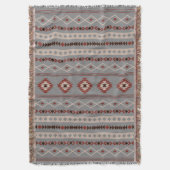 Aztec Rust Cream Brown Gray Mixed Motifs V Muster Decke (Vorderseite Vertikal)