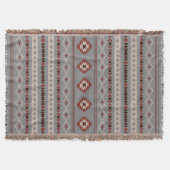 Aztec Rust Cream Brown Gray Mixed Motifs V Muster Decke (Vorderseite)