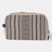 Aztec Rust Cream Brown Gray Mixed Motifs V Muster Waschbeutel (Vorderseite)
