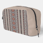 Aztec Rust Cream Brown Gray Mixed Motifs V Muster Waschbeutel (Rechte Ecke)