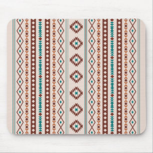Aztec Rusts Aquamarine Creme Mixed Motifs V Muster Mousepad