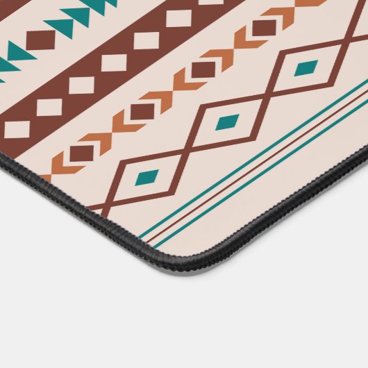 Aztec Rusts Aquamarine Creme Mixed Motifs V Muster Schreibtischunterlage (Ecke)