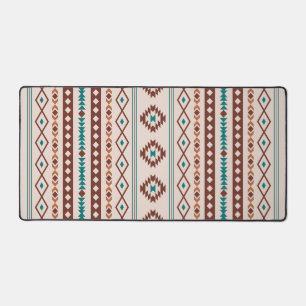 Aztec Rusts Aquamarine Creme Mixed Motifs V Muster Schreibtischunterlage