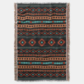 Aztec Rusts Aquamarine Schwarz-Gemischte Motive V  Decke (Vorderseite Vertikal)