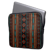Aztec Rusts Aquamarine Schwarz-Gemischte Motive V Laptopschutzhülle (Vorderseite Links)