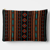 Aztec Rusts Aquamarine Schwarz-Gemischte Motive V Zubehörtasche (Vorderseite)