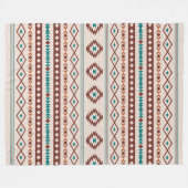 Aztec Rusts Aquamarines Cream Mixed Motifs-Muster Fleecedecke (Vorderseite (Horizontal))