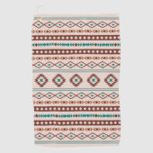 Aztec Rusts Aquamarines Cream Mixed Motifs-Muster Golfhandtuch (Vorderseite)