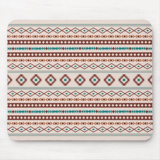 Aztec Rusts Aquamarines Cream Mixed Motifs-Muster Mousepad (Vorne)