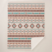 Aztec Rusts Aquamarines Cream Mixed Motifs-Muster Sherpadecke (Vorderseite)