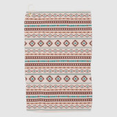 Aztec Rusts Aquamarines Cream Mixed Motifs Rpt Mus Golfhandtuch (Vorderseite)