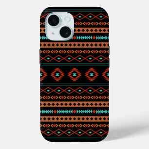 Aztec Rusts Aquamarines Schwarz Mixed Motifs-Muste Case-Mate iPhone Hülle