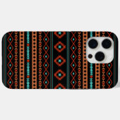 Aztec Rusts Aquamarines Schwarz Mixed Motifs-Muste Case-Mate iPhone Hülle (Rückseite (Horizontal))