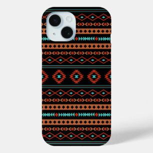 Aztec Rusts Aquamarines Schwarz Mixed Motifs-Muste Case-Mate iPhone Hülle