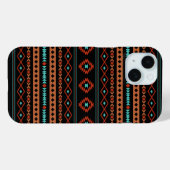 Aztec Rusts Aquamarines Schwarz Mixed Motifs-Muste Case-Mate iPhone Hülle (Rückseite (Horizontal))