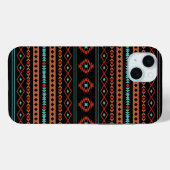 Aztec Rusts Aquamarines Schwarz Mixed Motifs-Muste Case-Mate iPhone Hülle (Rückseite (Horizontal))