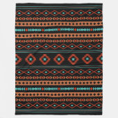 Aztec Rusts Aquamarines Schwarz Mixed Motifs-Muste Fleecedecke (Vorderseite)