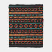 Aztec Rusts Aquamarines Schwarz Mixed Motifs-Muste Fleecedecke (Vorderseite)