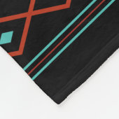 Aztec Rusts Aquamarines Schwarz Mixed Motifs-Muste Fleecedecke (Ecke)