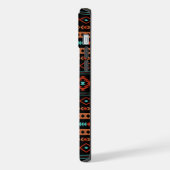Aztec Rusts Aquamarines Schwarz Mixed Motifs-Muste iPhone Hülle (Linke Seite)