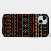 Aztec Rusts Aquamarines Schwarz Mixed Motifs-Muste iPhone Hülle (Rückseite (Horizontal))