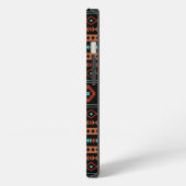 Aztec Rusts Aquamarines Schwarz Mixed Motifs-Muste iPhone Hülle (Linke Seite)