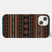 Aztec Rusts Aquamarines Schwarz Mixed Motifs-Muste iPhone Hülle (Rückseite (Horizontal))