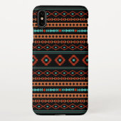 Aztec Rusts Aquamarines Schwarz Mixed Motifs-Muste iPhone Hülle (Rückseite)