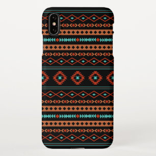 Aztec Rusts Aquamarines Schwarz Mixed Motifs-Muste iPhone Hülle
