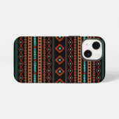 Aztec Rusts Aquamarines Schwarz Mixed Motifs-Muste iPhone Hülle (Rückseite (Horizontal))
