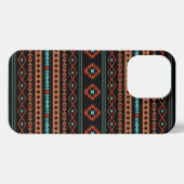 Aztec Rusts Aquamarines Schwarz Mixed Motifs-Muste iPhone Hülle (Rückseite (Horizontal))