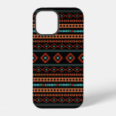 Aztec Rusts Aquamarines Schwarz Mixed Motifs-Muste iPhone Hülle (Rückseite)