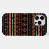 Aztec Rusts Aquamarines Schwarz Mixed Motifs-Muste iPhone Hülle (Rückseite (Horizontal))