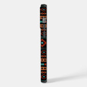 Aztec Rusts Aquamarines Schwarz Mixed Motifs-Muste iPhone Hülle (Linke Seite)