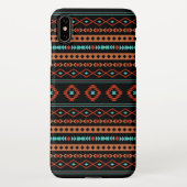 Aztec Rusts Aquamarines Schwarz Mixed Motifs-Muste iPhone Hülle (Rückseite)