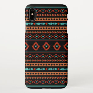 Aztec Rusts Aquamarines Schwarz Mixed Motifs-Muste iPhone Hülle