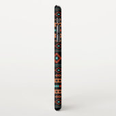 Aztec Rusts Aquamarines Schwarz Mixed Motifs-Muste iPhone Hülle (Linke Seite)