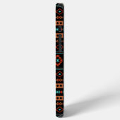 Aztec Rusts Aquamarines Schwarz Mixed Motifs-Muste iPhone Hülle (Linke Seite)