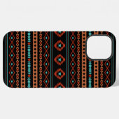 Aztec Rusts Aquamarines Schwarz Mixed Motifs-Muste iPhone Hülle (Rückseite (Horizontal))