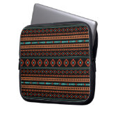 Aztec Rusts Aquamarines Schwarz Mixed Motifs-Muste Laptopschutzhülle (Vorderseite Links)