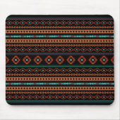 Aztec Rusts Aquamarines Schwarz Mixed Motifs-Muste Mousepad (Vorne)
