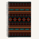 Aztec Rusts Aquamarines Schwarz Mixed Motifs-Muste Notizblock (Vorderseite)