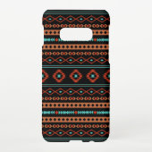 Aztec Rusts Aquamarines Schwarz Mixed Motifs-Muste Samsung Galaxy Hülle (Rückseite)