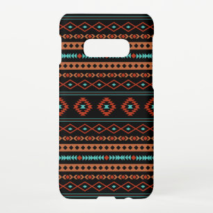 Aztec Rusts Aquamarines Schwarz Mixed Motifs-Muste Samsung Galaxy S10E Hülle