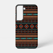 Aztec Rusts Aquamarines Schwarz Mixed Motifs-Muste Samsung Galaxy Hülle (Rückseite)
