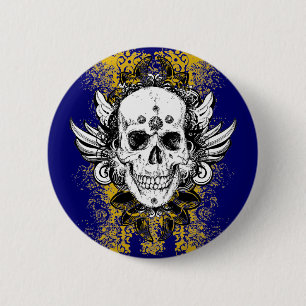 Aztec-Schädel Button