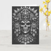 Aztec-Schädelkopfschmuck von BurnsInHell Karte (Gelbe Blume)