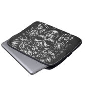 Aztec-Schädelkopfschmuck von BurnsInHell Laptopschutzhülle (Vorne Knopf)